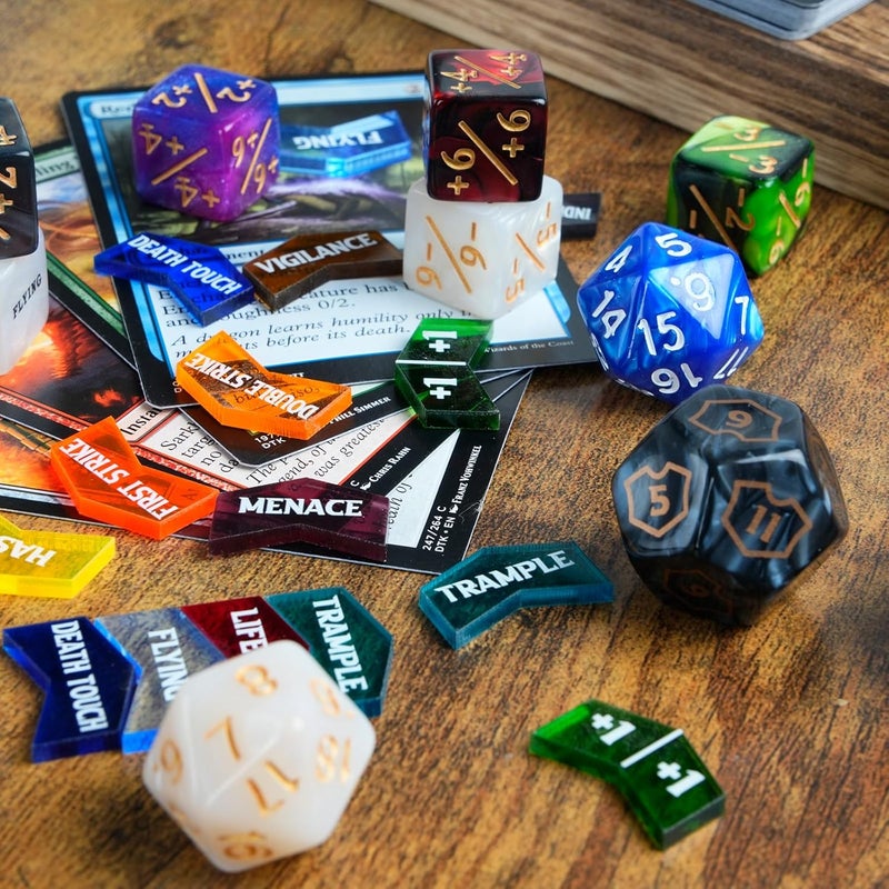 Ravonixis 60 PCS MTG Keyword Counters Buff Abilities Counter Tokens with Box for Magic The Gathering, MTG, TCG, Card Games Accessories (Multicolor, 60) - Image 4